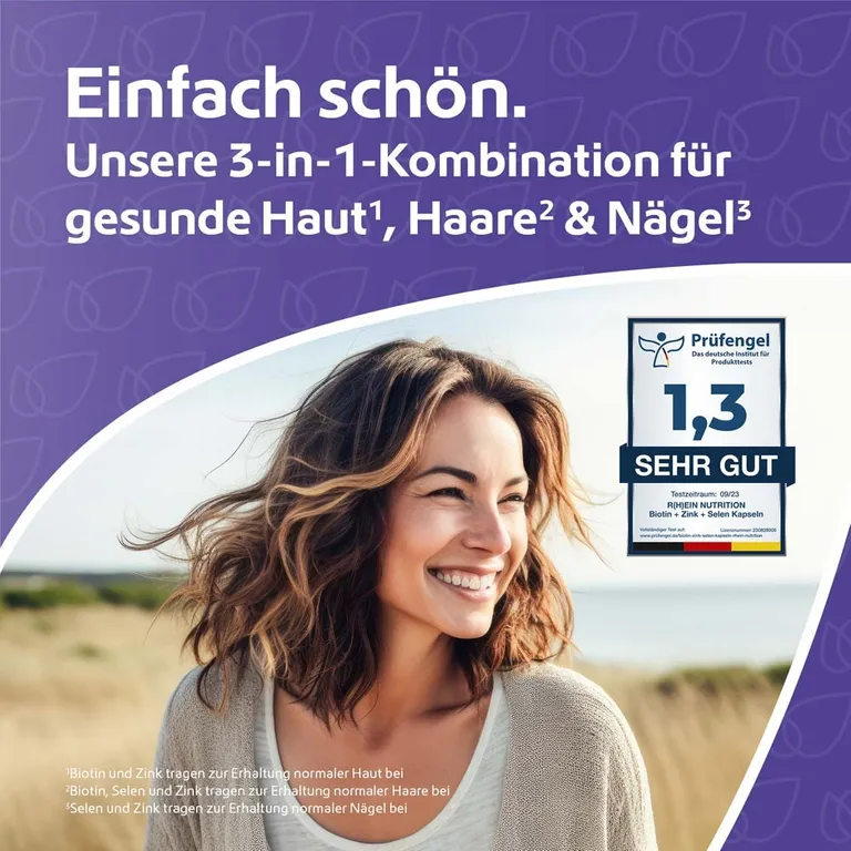 Shopapotheke R(h)ein Nutrition Biotin + Selen + Zink Für Haut Haare & Nägel