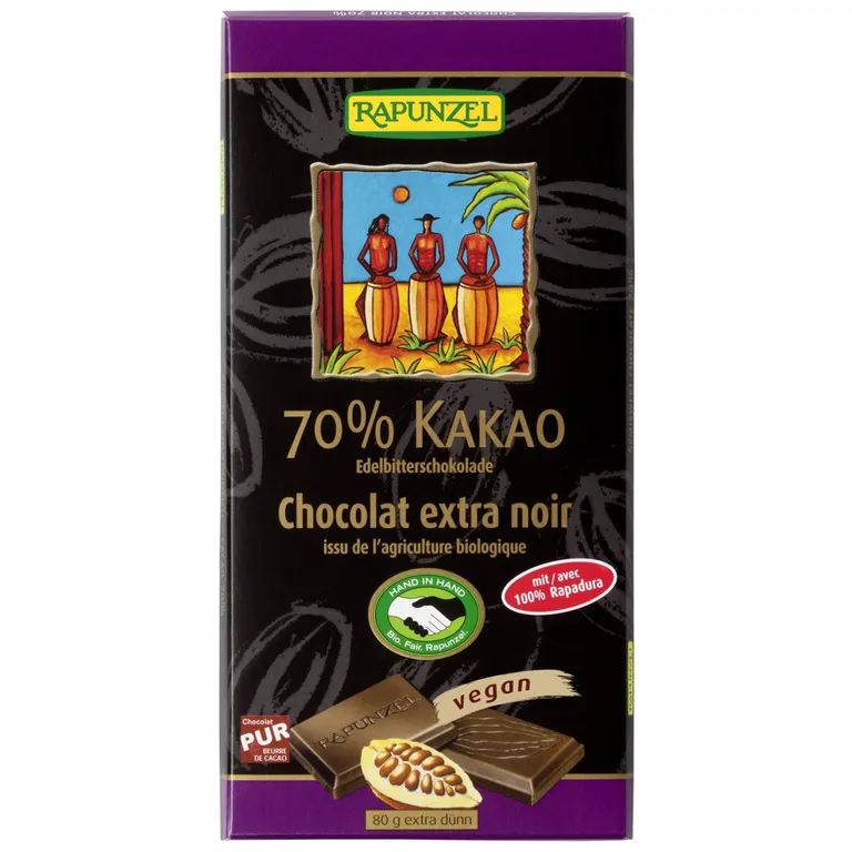 shopapotheke RAPUNZEL Edelbitter Schokolade 70% Kakao (Rapadura)