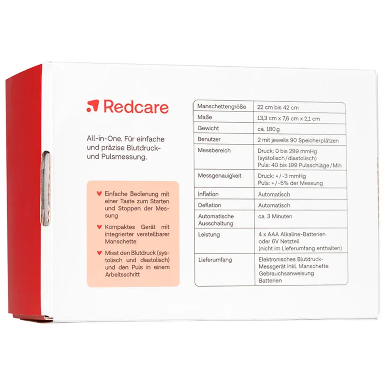 Shopapotheke Redcare Blutdruckmessgerät Für Eine Präzise Blutdruck- Und Pulsmessung