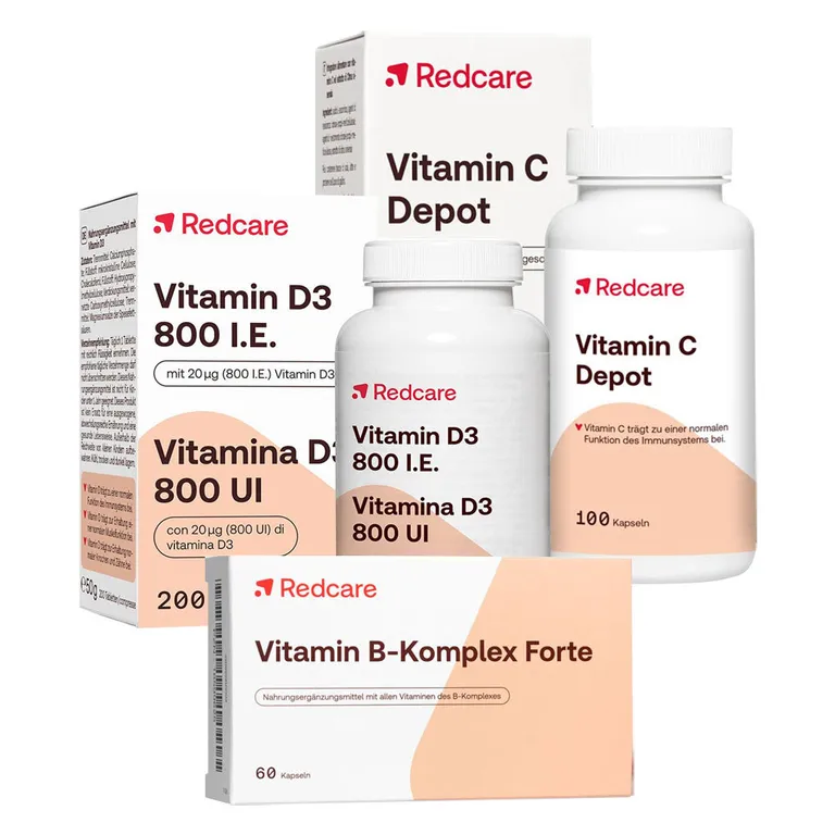 shopapotheke Redcare Vitamin B-Komplex Forte + Vitamin D3 800 I.E. + Redcare Vitamin C Depot