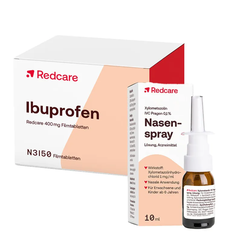 shopapotheke Redcare Xylo 0 1 % Nasenspray + Redcare Ibuprofen 400 mg