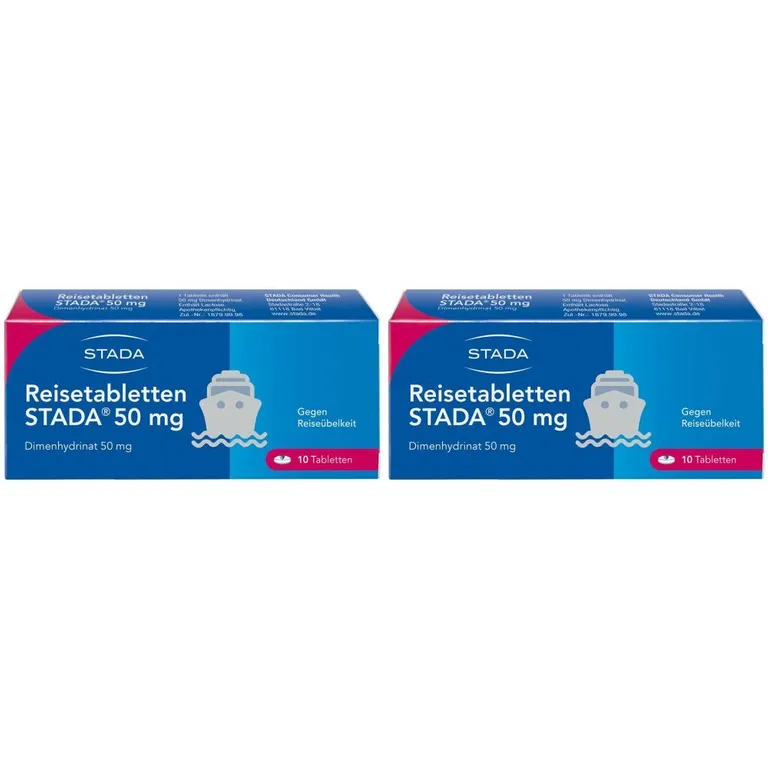 shopapotheke Reisetabletten STADA® 50 mg zur Vorbeugung und Behandlung von Reisekrankheit Schwindel Übelkeit und Erbrechen