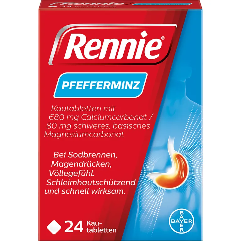 shopapotheke Rennie® Pfefferminz Kautabletten bei Sodbrennen