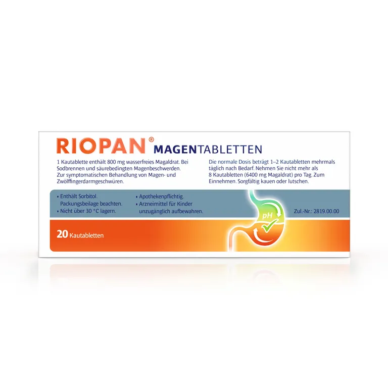 Shopapotheke RIOPAN® Magen Tabletten - Bei Sodbrennen Und Säurebedingten Magenbeschwerden