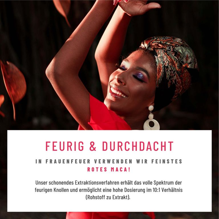 Shopapotheke Roter Maca Komplex Mit Salbei Tribulus Bockshornklee Vitamin B6 & Zink - Frauenfeuer - NATURTREU®