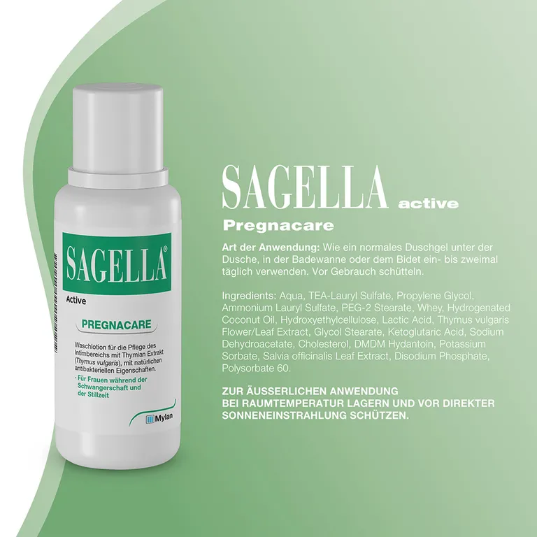 Shopapotheke SAGELLA Active - PREGNACARE: Seifenfreie Intimwaschlotion Für Frauen Während Und Nach Der Schwangerschaft
