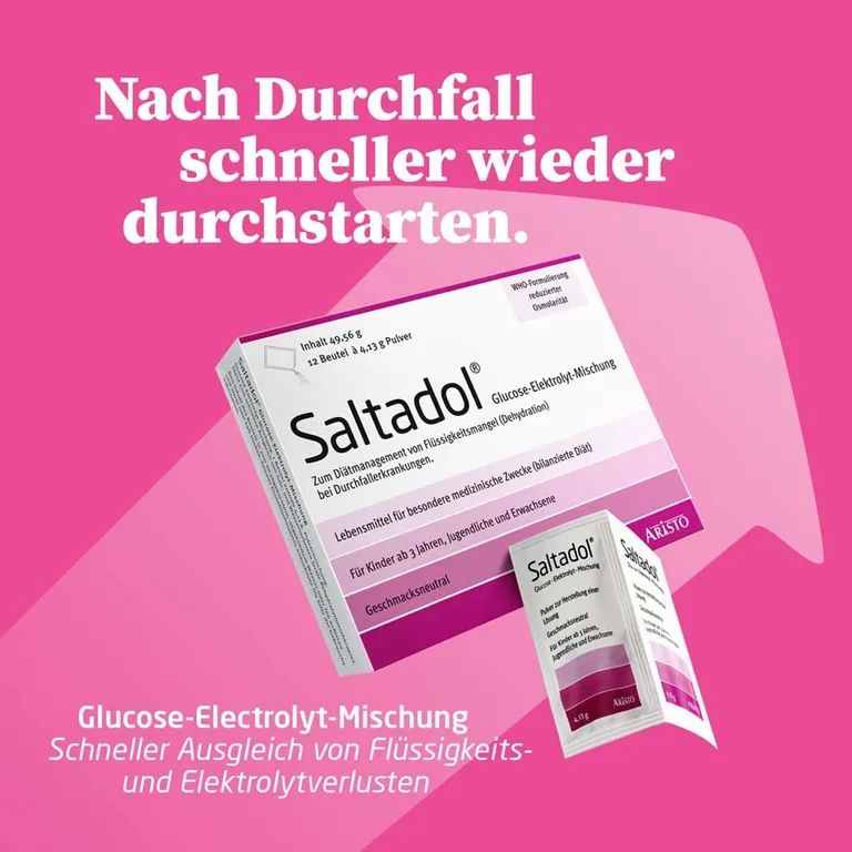 Shopapotheke Saltadol® Glucose-Elektrolyt-Mischung – Unterstützung Bei Flüssigkeits- Und Elektrolytverlust – Für Kinder Ab 3 Jahren Und Erwachsene