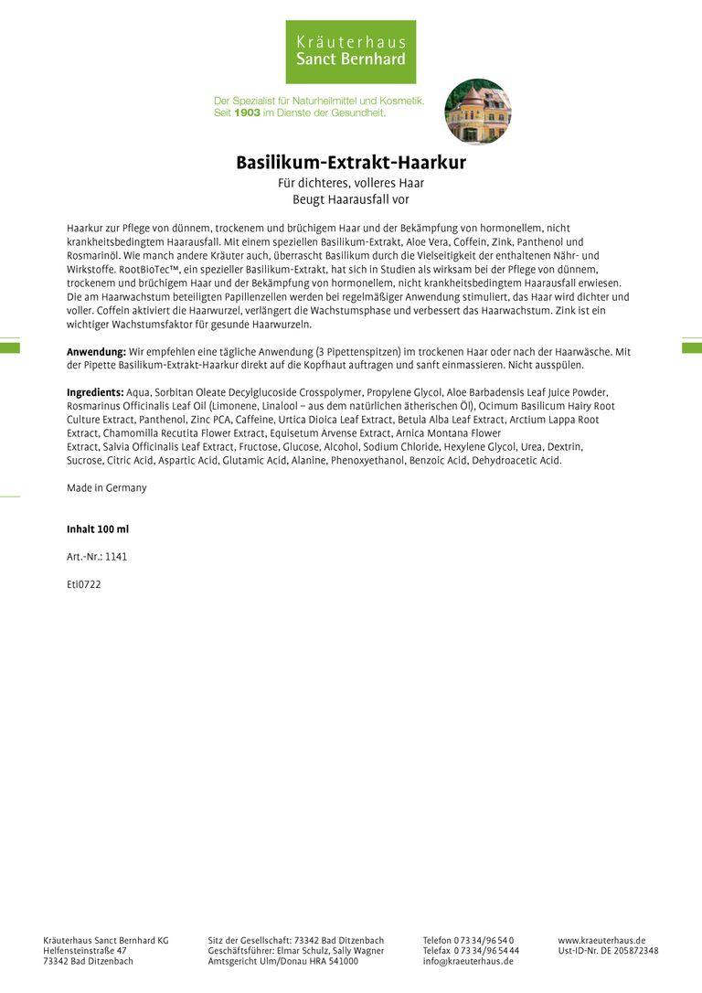 Shopapotheke Sanct Bernhard Basilikum-Extrakt-Haarkur