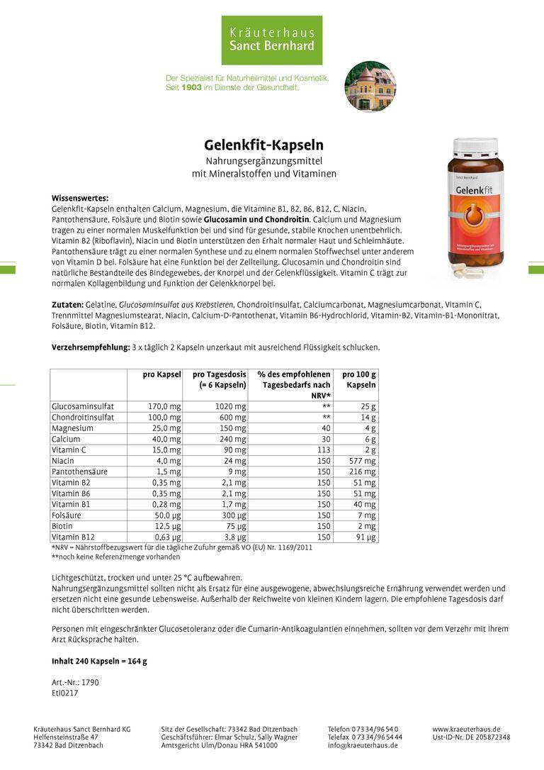 Shopapotheke Sanct Bernhard Gelenkfit-Kapseln Kurpackung
