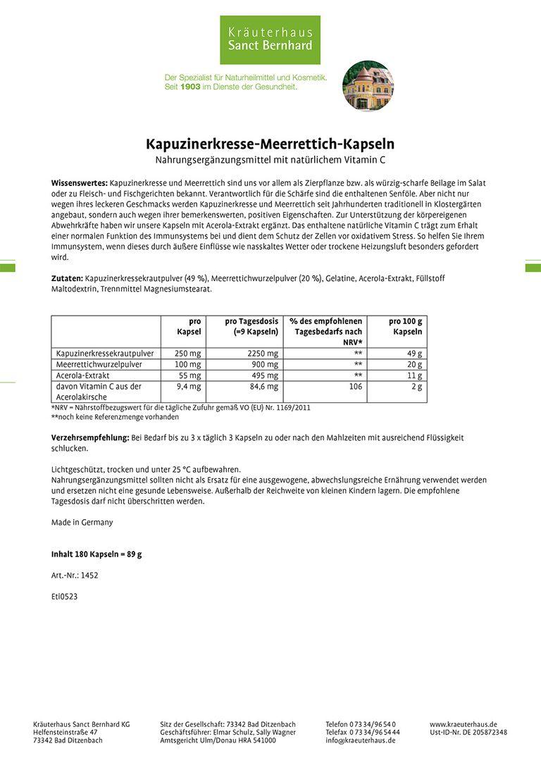 Shopapotheke Sanct Bernhard Kapuzinerkresse-Meerrettich-Kapseln