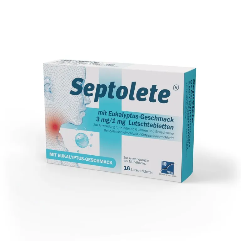 shopapotheke Septolete® 3 mg/1 mg Lutschtabletten Eukalyptus-Geschmack