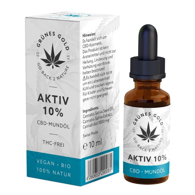 shopapotheke Aktiv 10% CBD-Mundöl von Grünes Gold