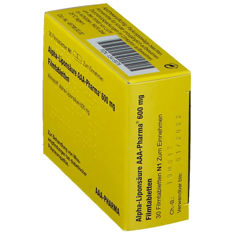 Shopapotheke Alpha-Liponsäure AAA-Pharma® 600 Mg