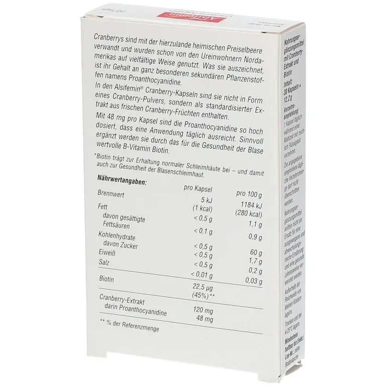 Shopapotheke Alsifemin® Cranberry-Kapseln