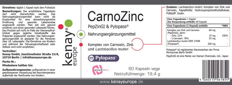 Shopapotheke CarnoZinc PepZinGI & Pylopass KENAY®
