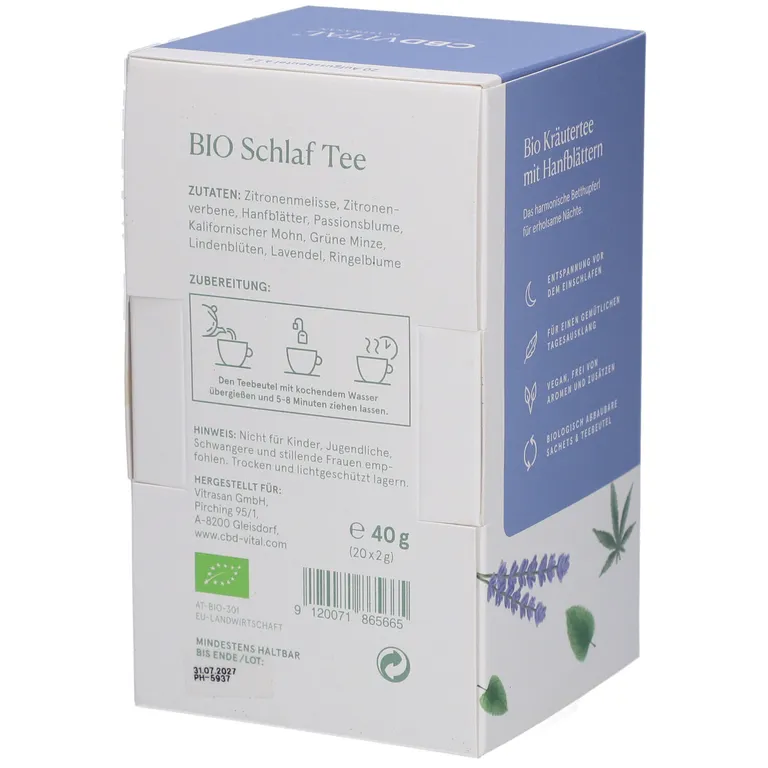 Shopapotheke CBDVITAL Bio Schlaf Tee