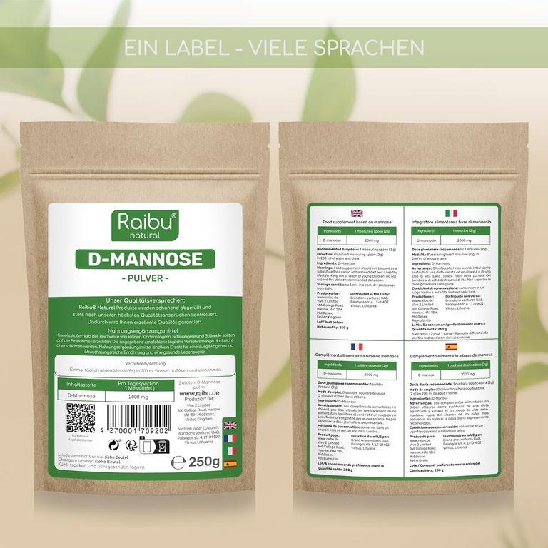 Shopapotheke D-Mannose Pulver 250 G - RAIBU