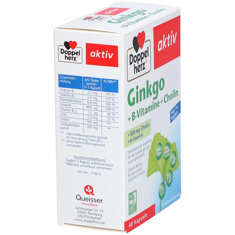 Shopapotheke DoppelherzⓇ Ginkgo + B-Vitamine + Cholin