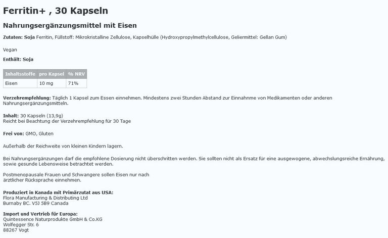 Shopapotheke Ferritin+™ Eisen Kapseln Von FMD