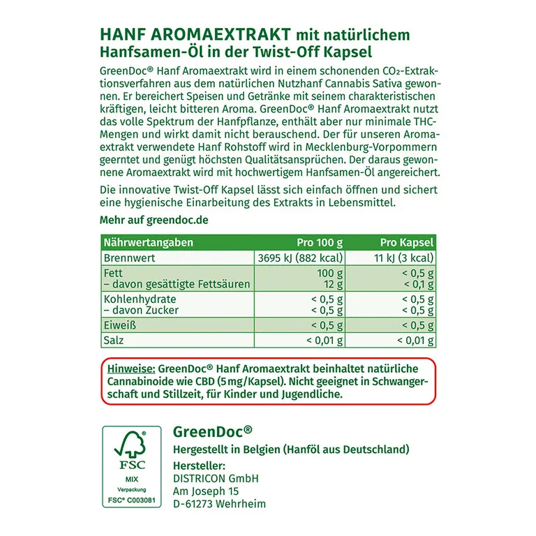 Shopapotheke GreenDOC® Hanf Aromaextrakt 5 %