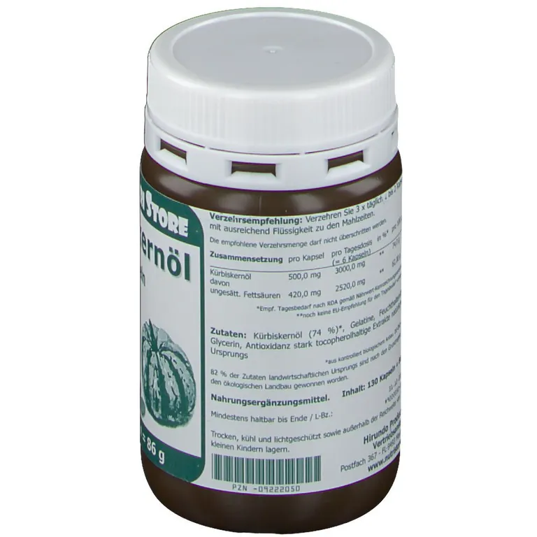 Shopapotheke Kürbiskernöl 500 Mg Kapseln