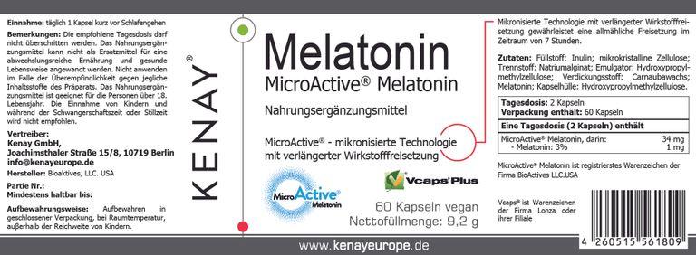 Shopapotheke Melatonin MicroActive® KENAY®