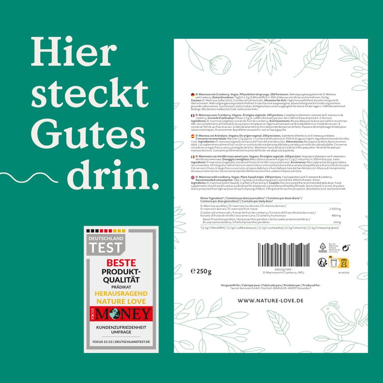 Shopapotheke NATURE LOVE® D-Mannose Mit Cranberry