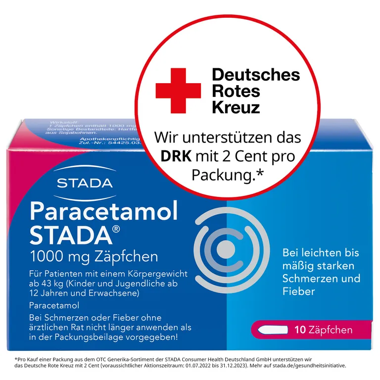 Shopapotheke Paracetamol STADA® 1000 Mg Zäpfchen