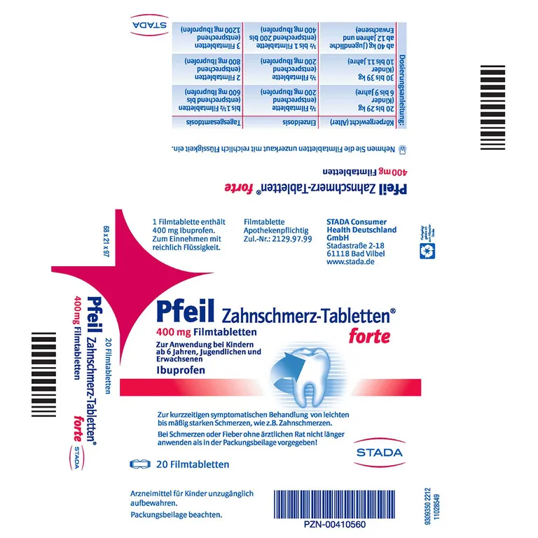 Shopapotheke Pfeil Zahnschmerz Filmtabletten Forte
