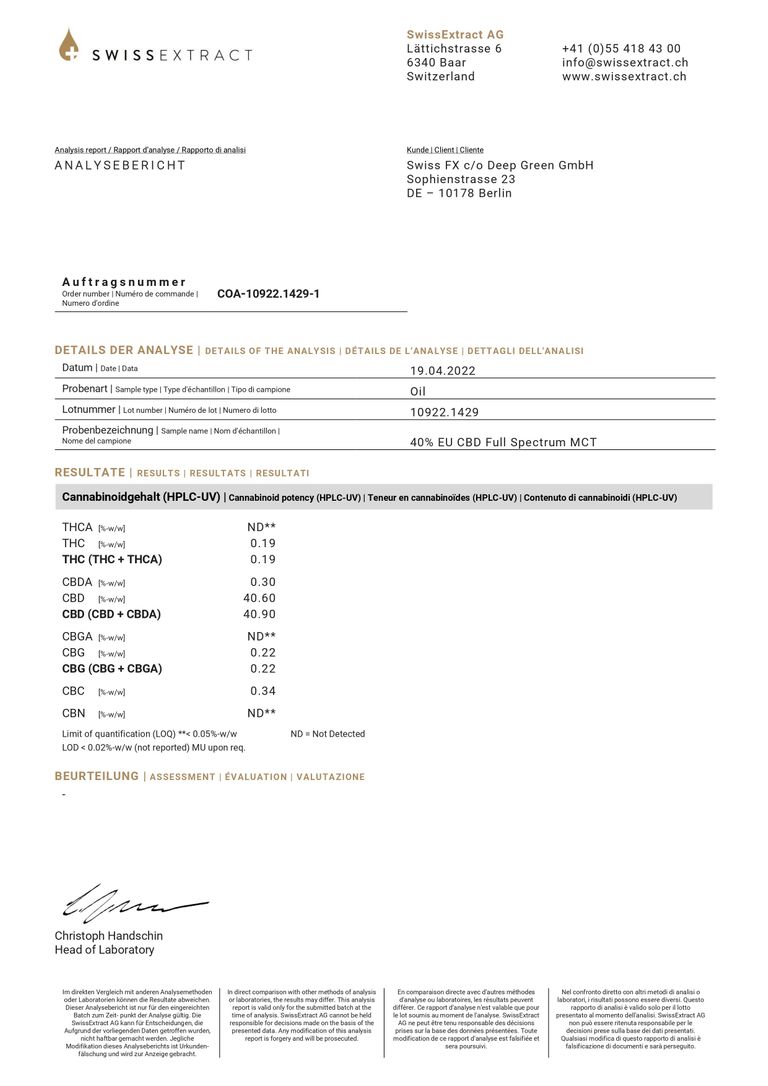 Shopapotheke SWISS FX CBD Öl 40% Vollspektrum