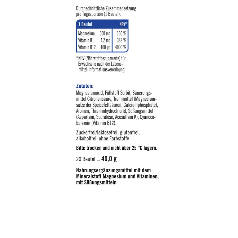 Shopapotheke Taxofit® Direkt Magnesium 600 + B12