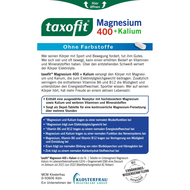 Shopapotheke Taxofit® Magnesium 400+ Kalium