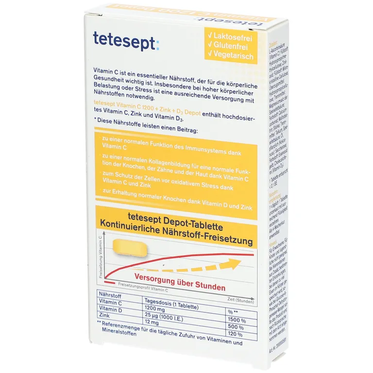 Shopapotheke Tetesept: Vitamin C 1200 Depot + Zink + D3