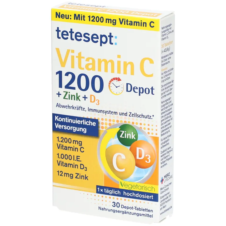 shopapotheke tetesept: Vitamin C 1200 Depot + Zink + D3