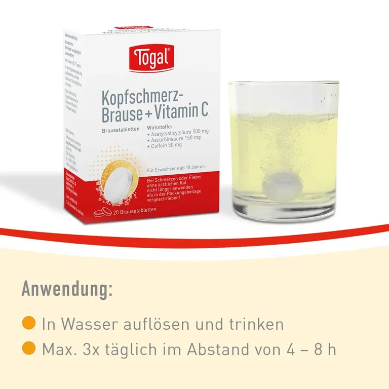 Shopapotheke Togal® Kopfschmerz-Brause + Vitamin C