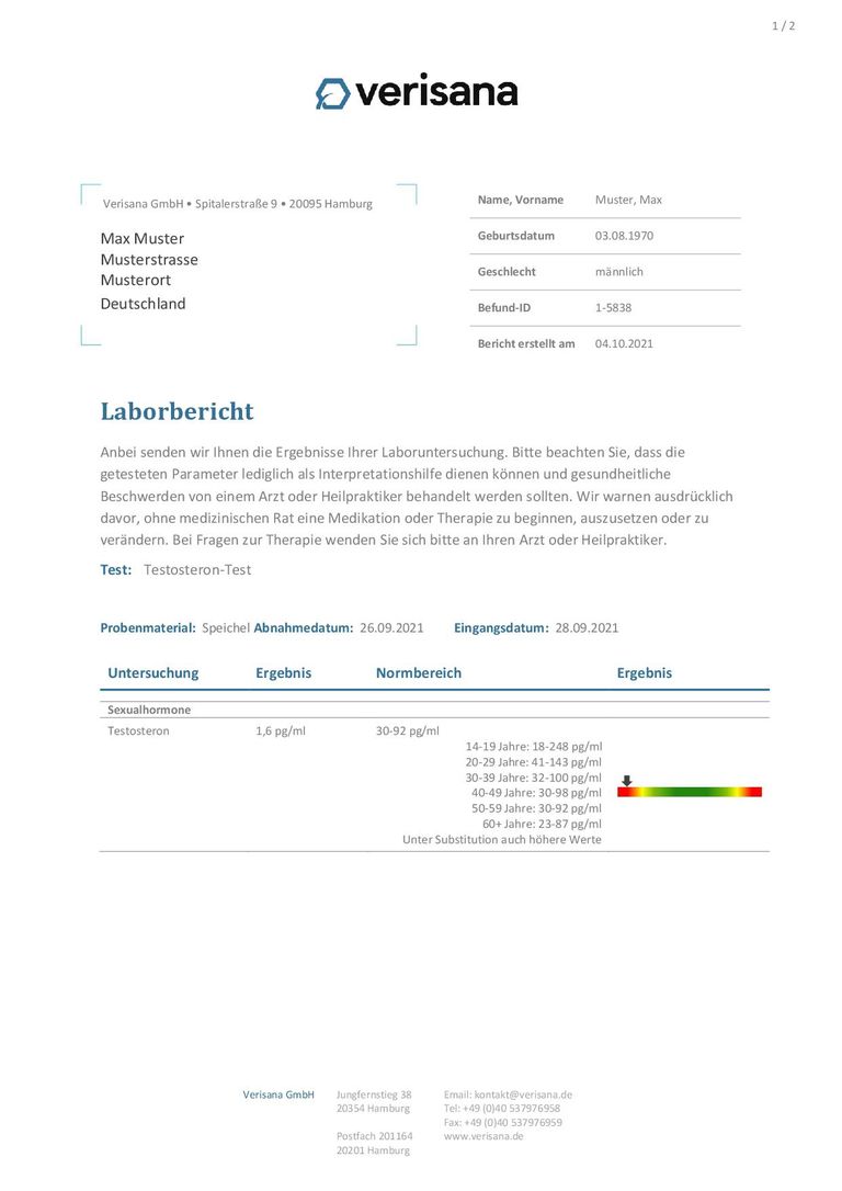 Shopapotheke Verisana Testosteron Test