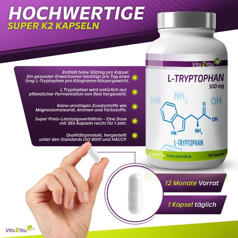 Shopapotheke Vita2You L-Tryptophan 500mg Kapseln