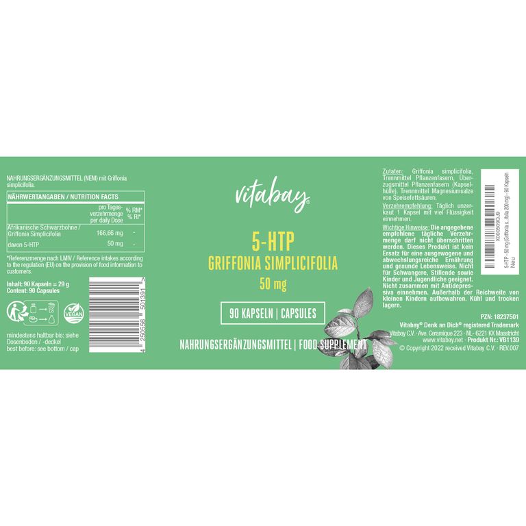 Shopapotheke Vitabay 5-HTP GRIFFONIA 50 Mg