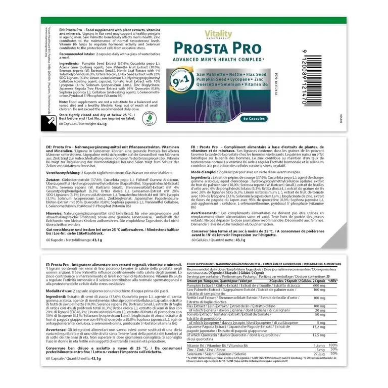 Shopapotheke Vitality Prosta Pro - Kürbiskernextrakt