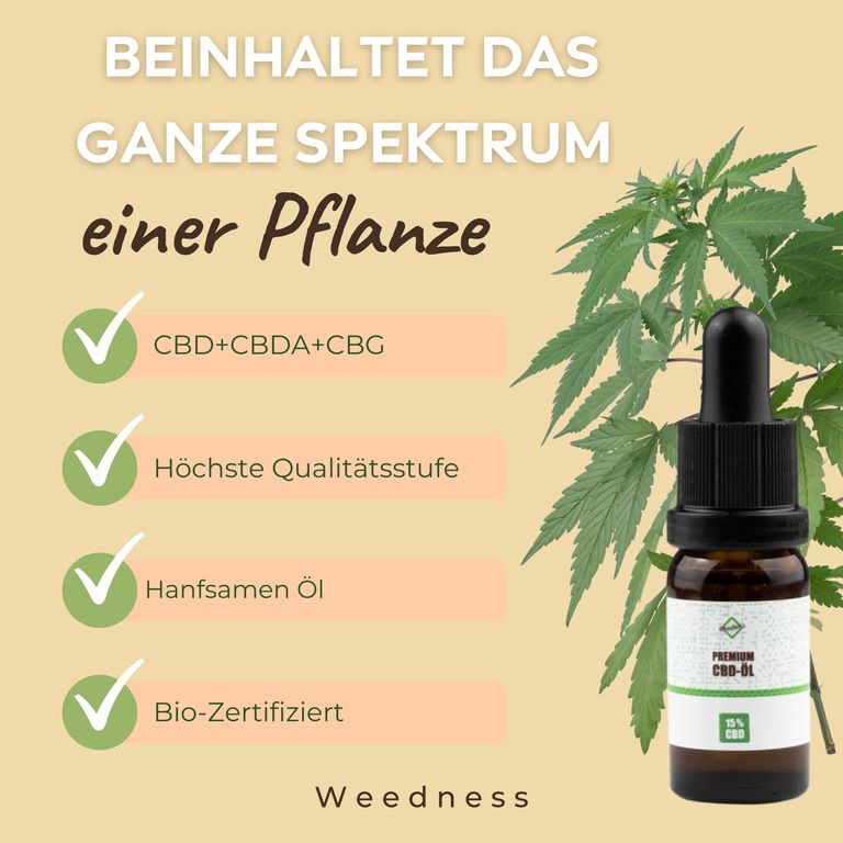 Shopapotheke Weedness CBD Öl 15% Vollspektrum
