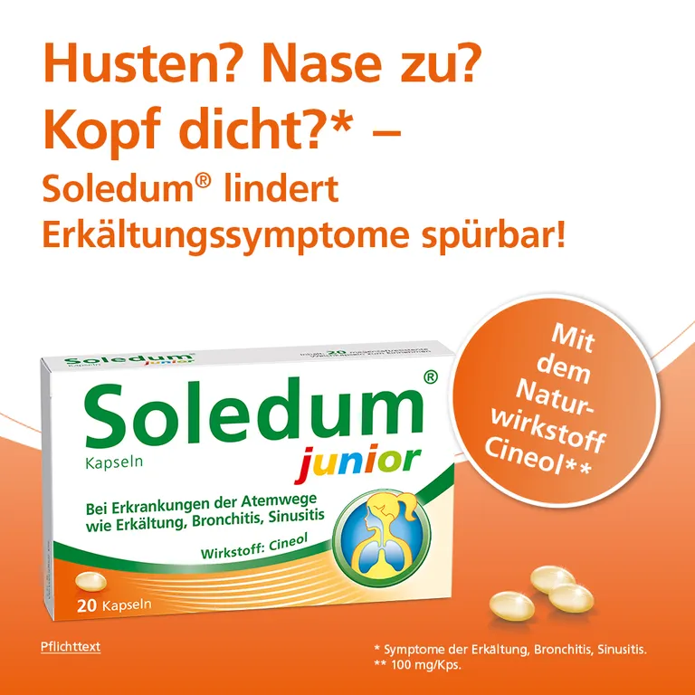 Shopapotheke Soledum® Kapseln Junior Bei Erkältung Bronchitis & Sinusitis