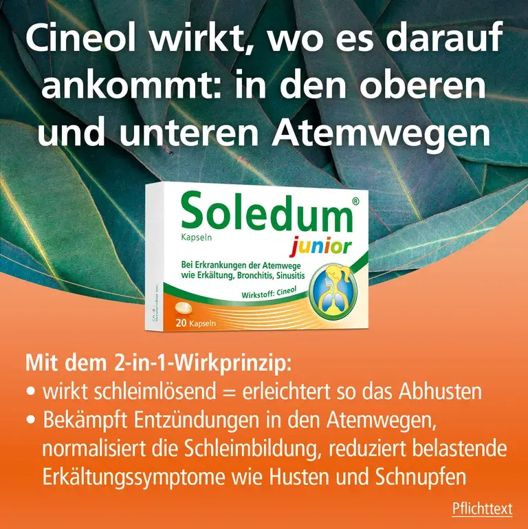 Shopapotheke Soledum® Kapseln Junior Bei Erkältung Bronchitis & Sinusitis