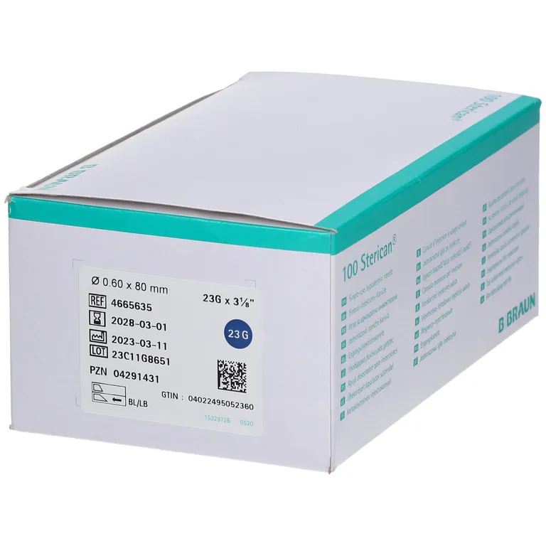 Shopapotheke Sterican® Zur Neuraltherapie G23 X 3 1/8 Zoll 0 60 X 80 Mm Blau