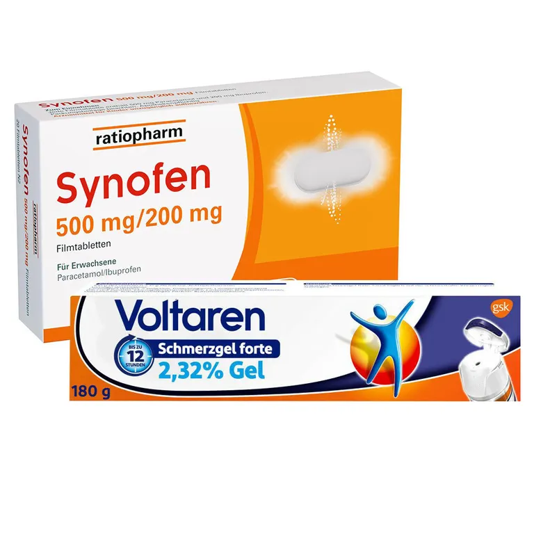 shopapotheke Synofen 500 mg/200 mg + Voltaren Schmerzgel forte 2 32 % Gel mit Diclofenac