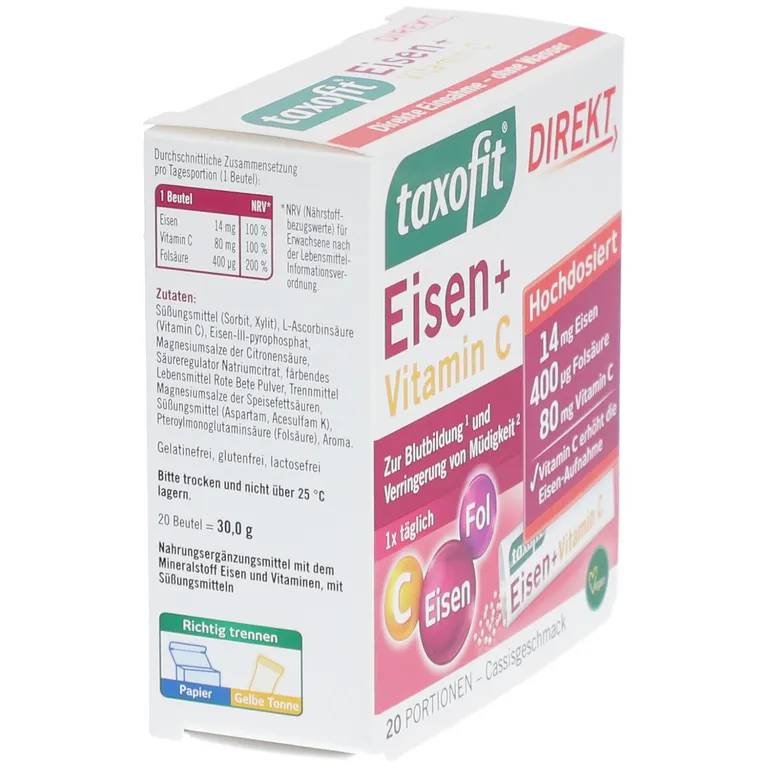 Shopapotheke Taxofit® Eisen + Vitamin C Direkt-Granulat