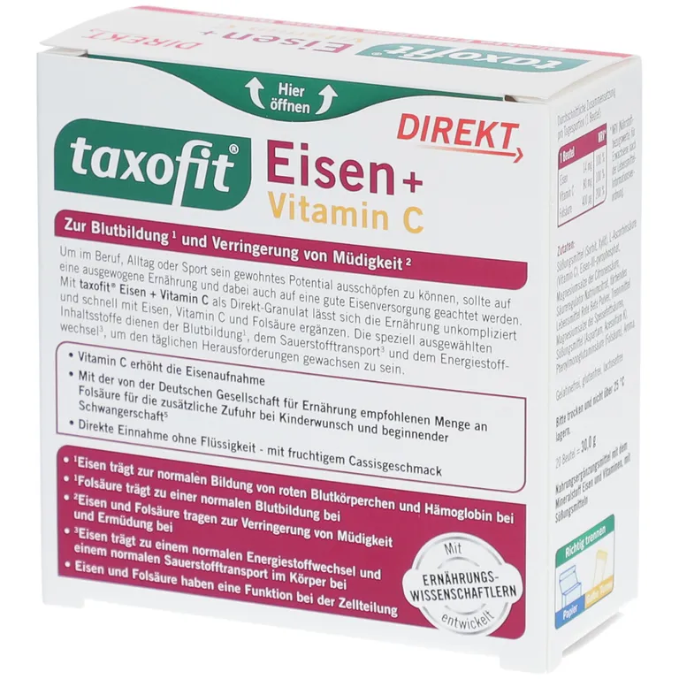 Shopapotheke Taxofit® Eisen + Vitamin C Direkt-Granulat