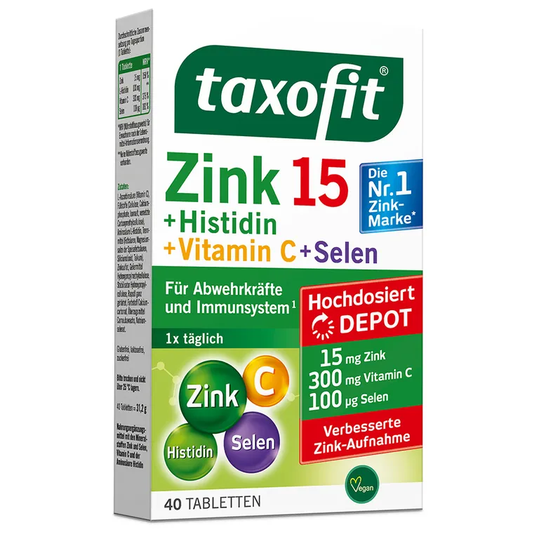 shopapotheke taxofit® Zink 15 + Histidin + Vitamin C + Selen