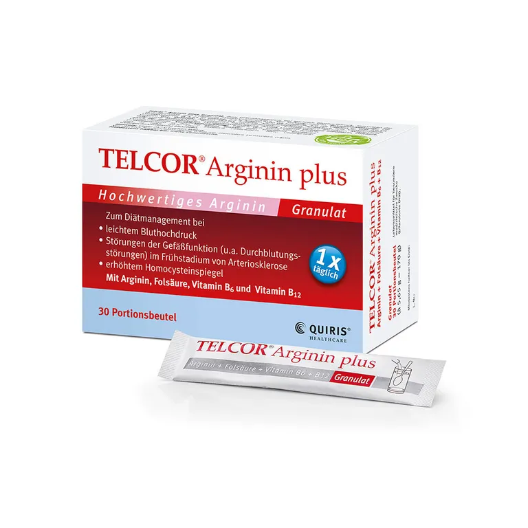 shopapotheke TELCOR Arginin plus B-Vitamine zur Unterstützung bei leichtem Bluthochdruck und Durchblutungsstörungen