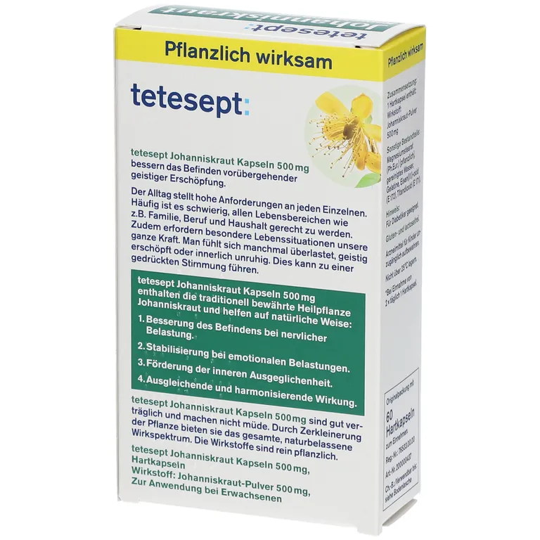 Shopapotheke Tetesept® Johanniskraut Kapseln 500 Mg