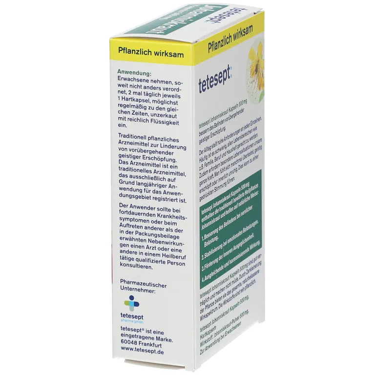 Shopapotheke Tetesept® Johanniskraut Kapseln 500 Mg